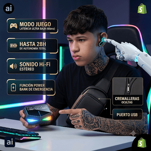 Audífonos Gamer M28 TWS — Luces RGB y Ultra Baja Latencia (65 ms)