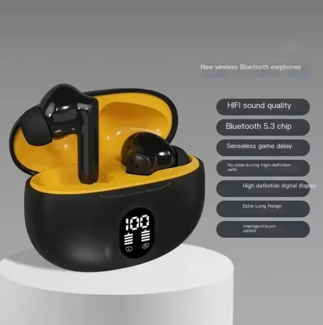 Audífonos Inalámbricos Airbuds BT 5.4 — Sonido Bass y Pantalla Digital