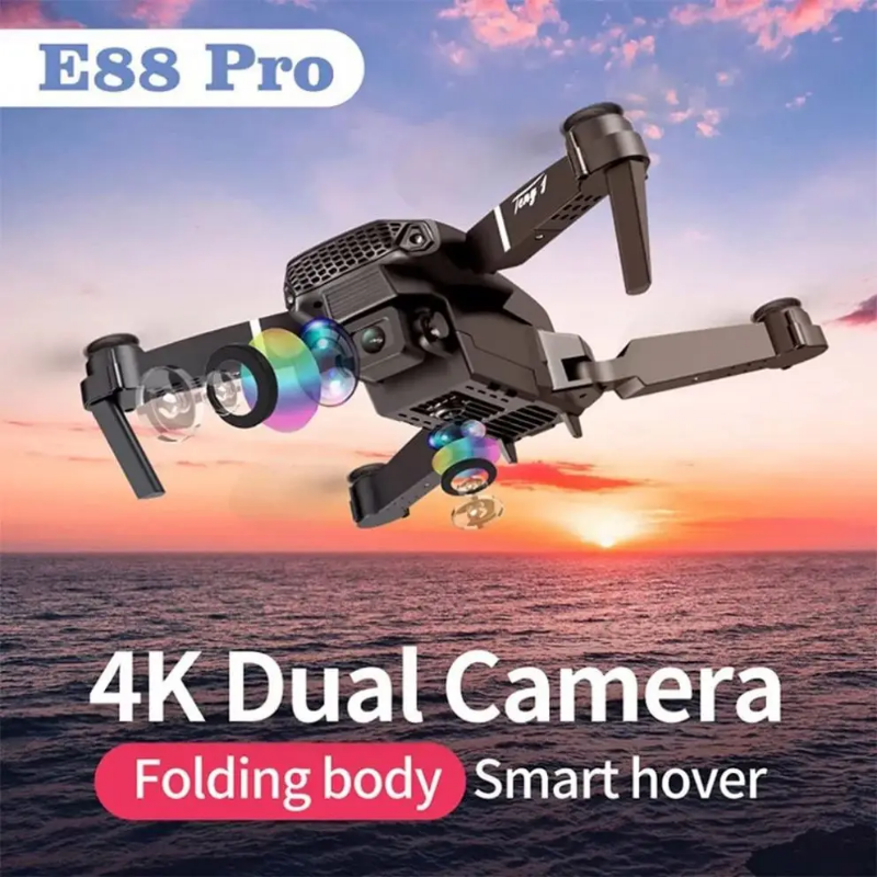 Dron E88 Pro 4K Dual Camera - Plegable con Control Remoto