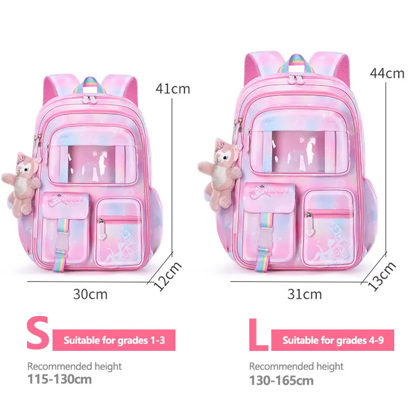 Mochila Escolar Princesa Impermeable - Ninas - Tallas S y L