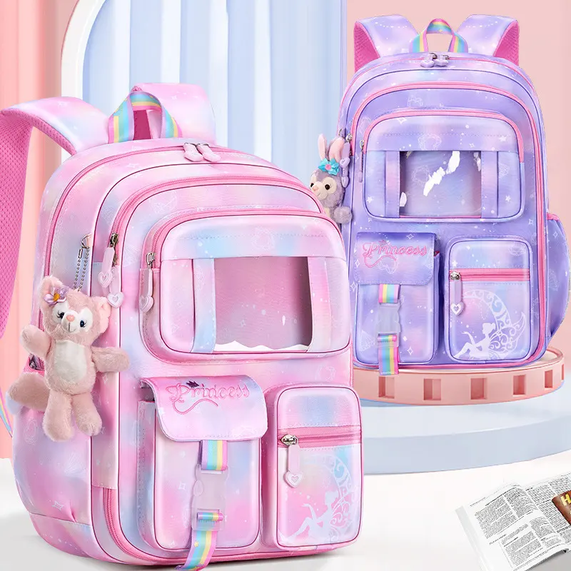 Mochila Escolar Princesa Impermeable - Ninas - Tallas S y L