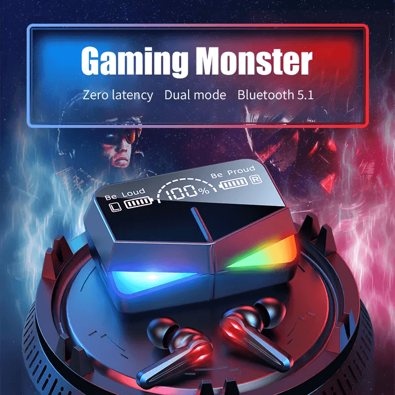 Audífonos Gamer M28 TWS — Luces RGB y Ultra Baja Latencia (65 ms)