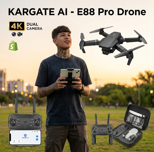 Dron E88 Pro 4K Dual Camera - Plegable con Control Remoto