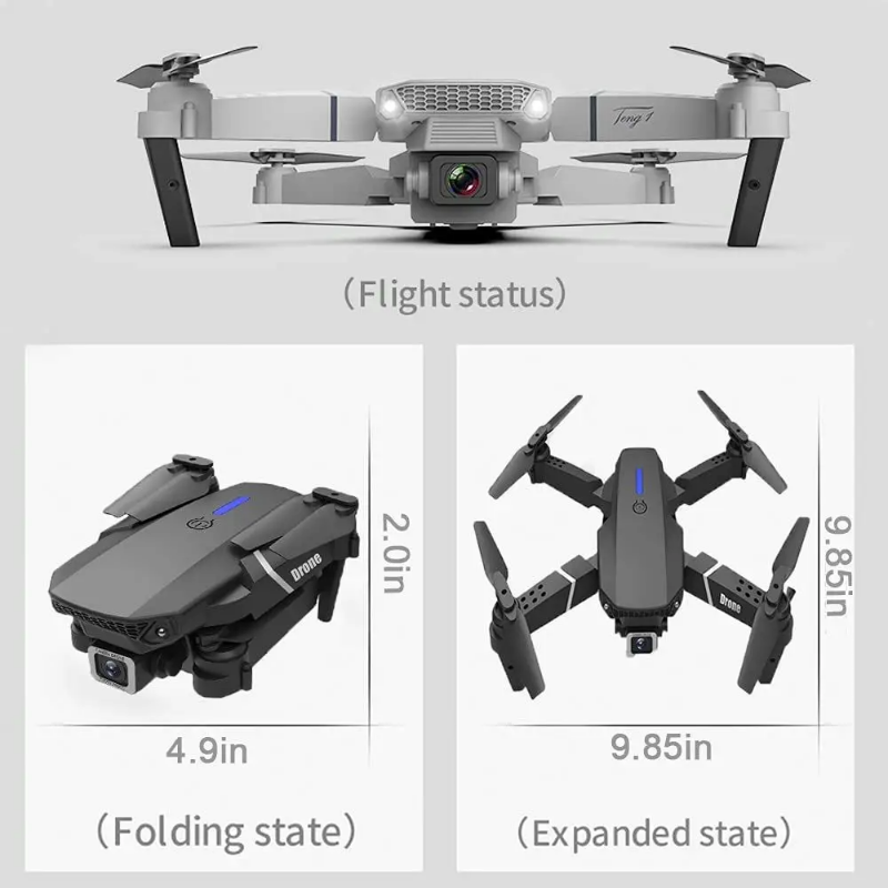 Dron E88 Pro 4K Dual Camera - Plegable con Control Remoto