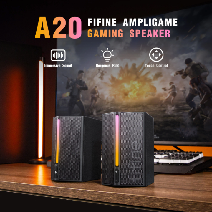 Fifine Kit de Podcast y Streaming Profesional con Micrófono USB/XLR RGB, Brazo y Audífonos
