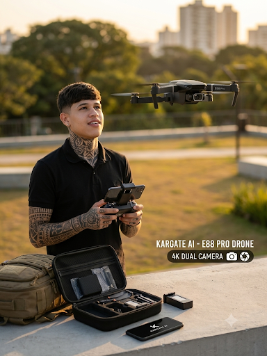 Dron E88 Pro 4K Dual Camera - Plegable con Control Remoto